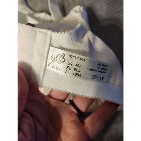 ABC Rose Contour Mastectomy Bra Size 40A White Style 103 - Picture 3 of 3